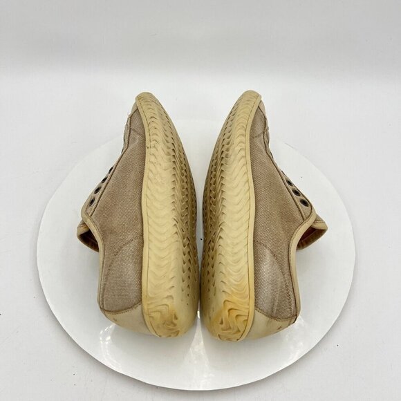 John Varvatos Men Size 7M Cream Washed Canvas Leather Pull On Laceless Shoes - Picture 8 of 15